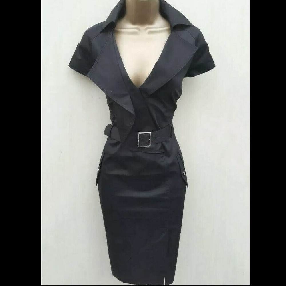 Karen Millen Black Military Safari Dress